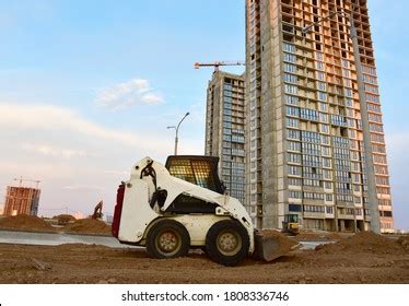 Skid Steer With Flag royalty